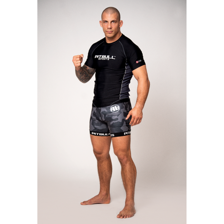 Rashguard PIT BULL COMPRESSION czarny krótki rękaw