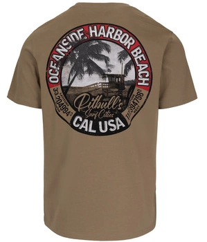 T-shirt PIT BULL OCEANSIDE ciemnobeżowy (dark sand)