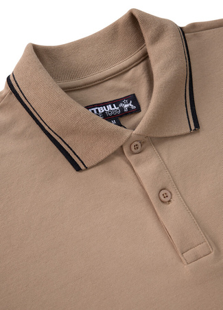 POLO PIT BULL regular LOGO STRIPES brązowe (coyote brown)