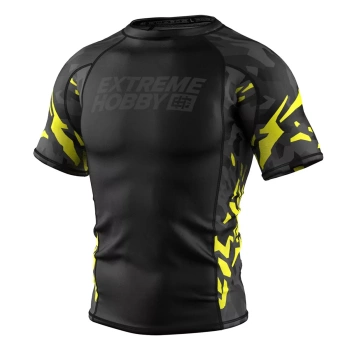 Short Sleeve Rashguard EXTREME HOBBY BLACK PANTHER żółty