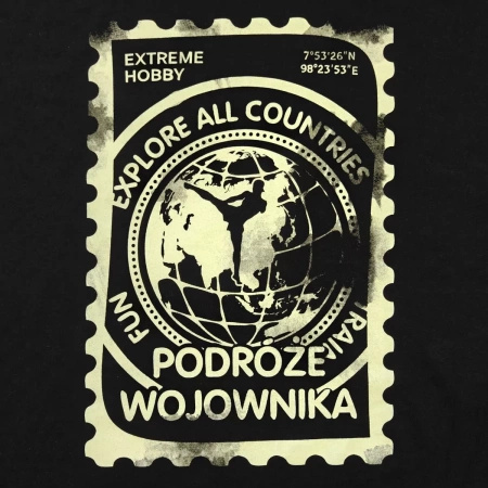 T-shirt EXTREME HOBBY PODRÓŻE WOJOWNIKA STAMP czarny