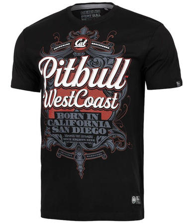 T-shirt PIT BULL BORN IN CALIFORNIA czarny