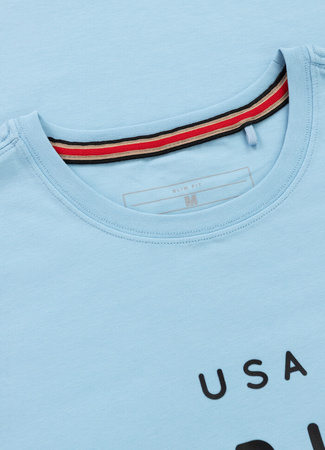 T-shirt PIT BULL USA CAL 190 spandex błękitny (light blue)
