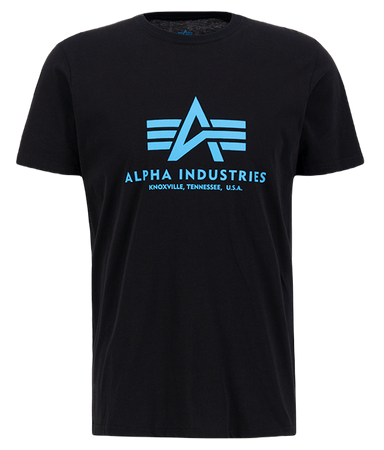 T-shirt ALPHA INDUSTRIES BASIC czarno-niebieski (black/blue) 100501 93