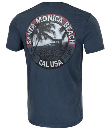 T-shirt PIT BULL Denim Washed OCEANSIDE granatowy