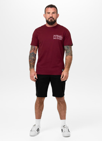 T-shirt PIT BULL SHOT FOR SHOT bordowa
