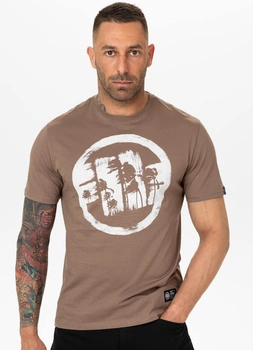 T-shirt PIT BULL LOGO PALMS brown savana