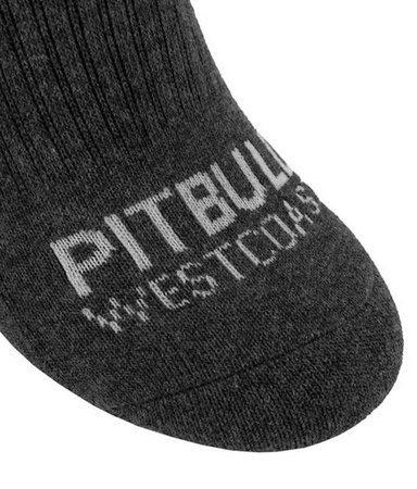 Długie skarpetki PIT BULL HIGH ANKLE THICK TNT grafitowe grube - 3 pary