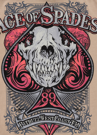 T-shirt PIT BULL Denim Washed T-SHIRT ACE OF SPADES 2 beżowy