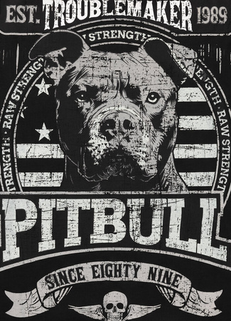 T-shirt PIT BULL TROUBLEMAKER czarny