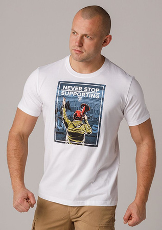 T-shirt PGWEAR NEVER STOP biały