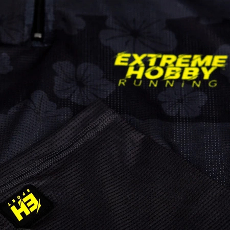 Koszulka rozp. biegowa damska  EXTREME HOBBY FLOWERS czarna