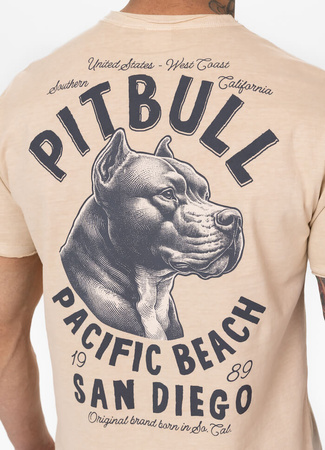 T-shirt PIT BULL Denim Washed RAW EDGE PACIFIC ultra light sand