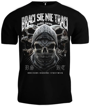 T-shirt PUBLIC ENEMY BSNT CZASZKI HOOLIGANS HARDCORE czarny