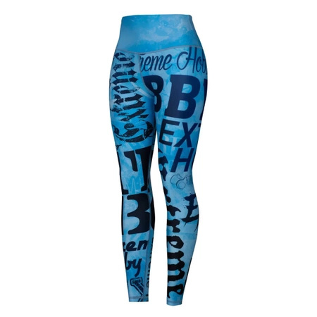 Legginsy sportowe damskie EXTREME HOBBY LETTERS błękitny