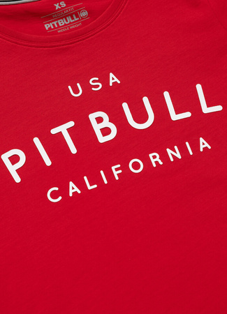 T-shirt damski PIT BULL USA CAL WMN czerwony
