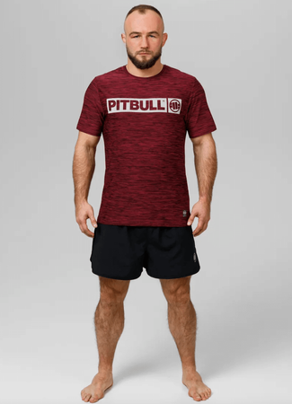 T-shirt PIT BULL HILLTOP CASUAL SPORT bordowy (burgundy melange)