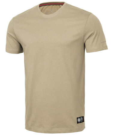 T-shirt PIT BULL SLIM FIT NO LOGO spandex beżowy (pale sand)