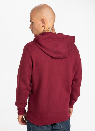 Bluza PIT BULL CLASSIC LOGO bordowa kaptur