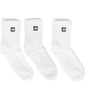 Długie skarpetki PIT BULL HIGH ANKLE LOGO białe grube - 3 pary