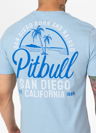 T-shirt PIT BULL SAN DIEGO BORN błękitny (light blue)