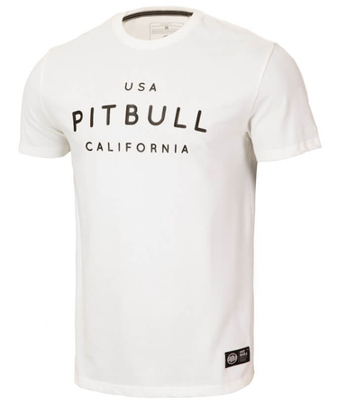 T-shirt PIT BULL Garment Washed USA CAL biały