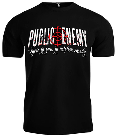 T-shirt PUBLIC ENEMY ŻYCIE TO GRA czarny