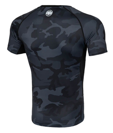 Rashguard PIT BULL ALL BLACK CAMO BOXING krótki rękaw