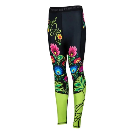 Legginsy sportowe damskie EXTREME HOBBY FOLK czarny