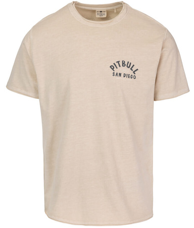T-shirt PIT BULL Denim Washed RAW EDGE PACIFIC ultra light sand