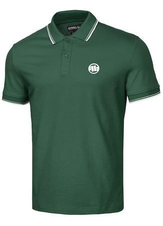 POLO PIT BULL regular LOGO STRIPES jade green