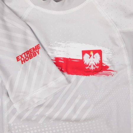 Short sleeve rashguard kids EXTREME HOBBY POLSKA PRIME biały