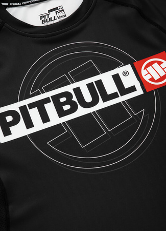 Rashguard PIT BULL HILLTOP SPORTS czarny krótki rękaw