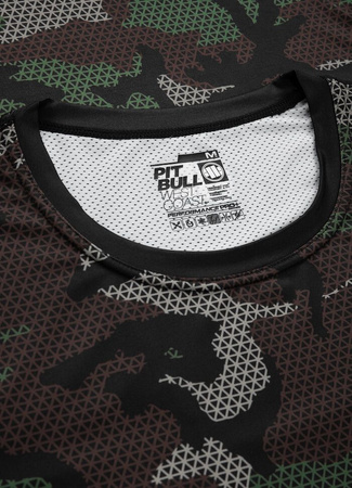 Rashguard PIT BULL MESH NET CAMO zielony krótki rękaw