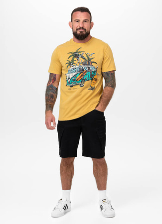T-shirt PIT BULL Denim Washed OPEN BEACH żółty (washed yellow)
