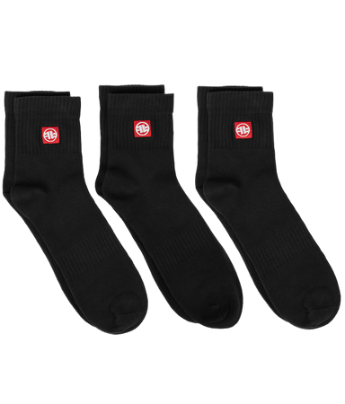 Krótkie skarpetki PIT BULL LOW ANKLE Logo czarne cienkie - 3 pary