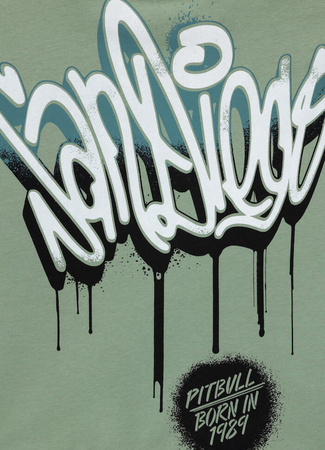 T-shirt PIT BULL Loose Fit GRAFFITI washed green