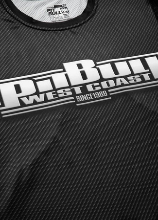 Rashguard PIT BULL MESH CARBON BOXING czarny krótki rękaw