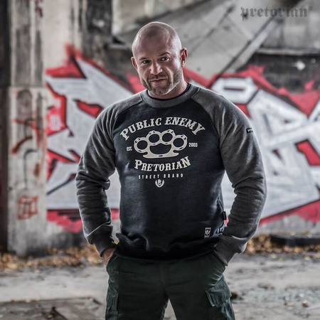 Bluza PRETORIAN PUBLIC ENEMY prosta grafitowa