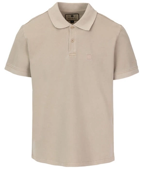 POLO PIT BULL Denim Washed Pique SMALL LOGO dark sand