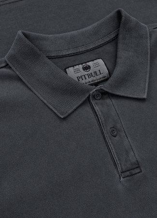 POLO PIT BULL Denim Washed Pique SMALL LOGO dark graphite
