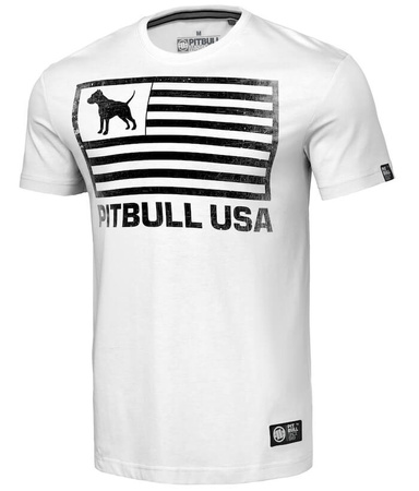 T-shirt PIT BULL PITBULL USA biały