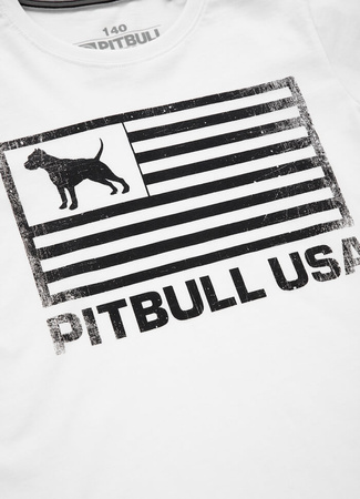 T-shirt dziecięcy PIT BULL USA JUNIOR biały