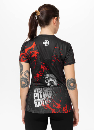 Damska koszulka sportowa Mesh PIT BULL BLOOD DOG WMN czarna