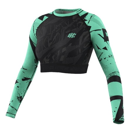 Damski crop top longsleeve EXTREME HOBBY NEO miętowy