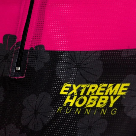 Koszulka rozp. biegowa damska EXTREME HOBBY FLOWERS różowy