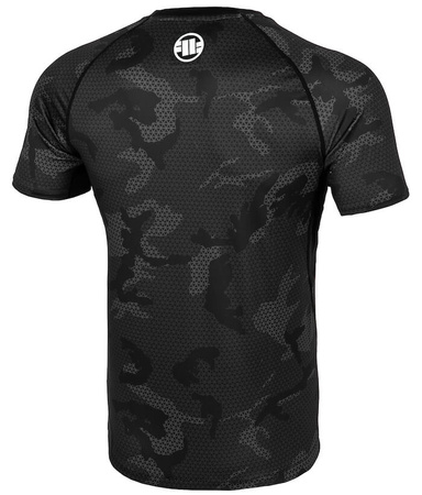 Rashguard PIT BULL NET CAMO HILLTOP 2 all black camo krótki rękaw