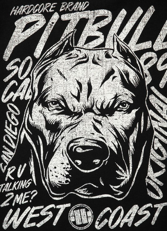 T-shirt PIT BULL GREY DOG czarny