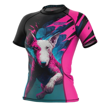 Short sleeve rashguard damski  EXTREME HOBBY VIVID BULTERIER różowy