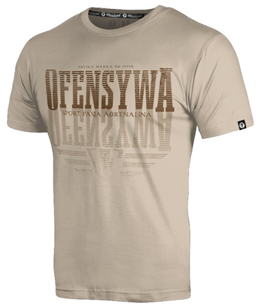 T-shirt OFENSYWA MIRROR beżowy